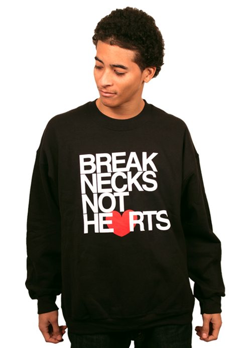 Break Necks Not Hearts Crewneck Sweatshirt in Black by AiReal